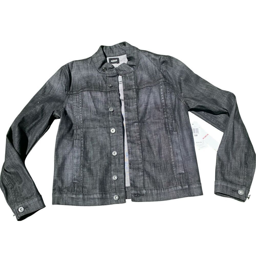 NEW NWT HUDSON black wash DENIM JEAN COAT JACKET MEN sz S $220